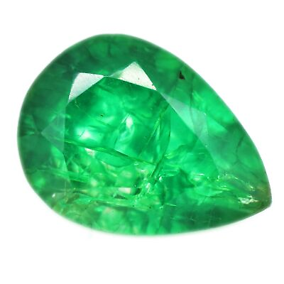 #ad 7 8 Cts Natural Green Emerald Pear Cut Certified Loose Gemstone
