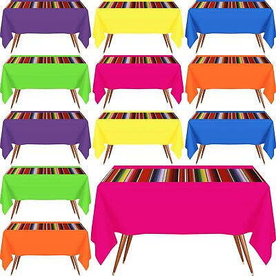 #ad Hosuly Mexican Fiesta Tablecloth 54 x 108#x27;#x27; Party Plastic Tablecloth Striped ...