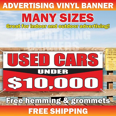 #ad USED CARS UNDER $10000 Advertising Banner Vinyl Mesh Sign Service AUTOS USADOS