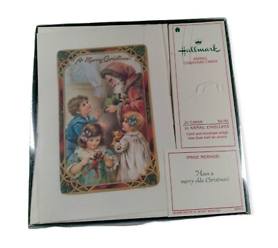 Vintage 80s Hallmark Christmas Cards 20 Ye Old Christmas Antique Cardstock