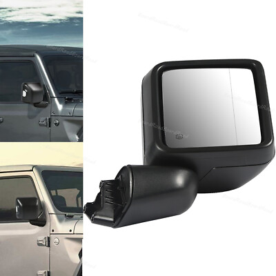 #ad Right Side Power Heated Door Mirror Glass Black For 2018 2023 Jeep Wrangler JL