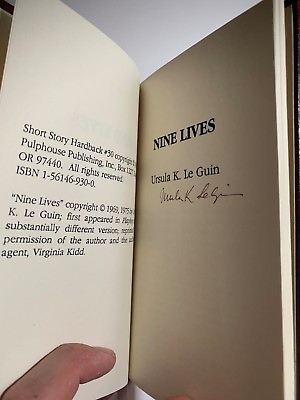 Ursula Le Guin. Nine Lives. Short Story Hardback signed ltd leather bound