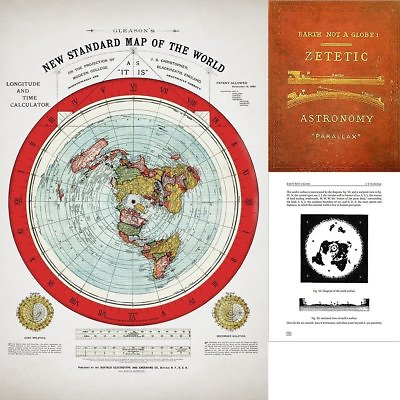 #ad Flat Earth Map Gleason#x27;s 1894 New Standard Map Of The World 24quot; x 36quot; Poster