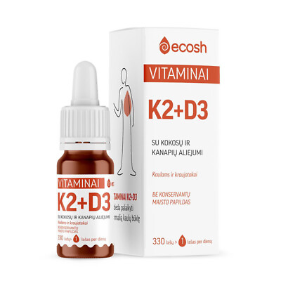 #ad ECOSH Vitamins K2 D3 Supplement Coconut and Hemp Oil for Bones Blood Flow 10 ml