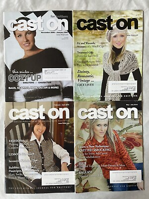 Cast On The Educational Journal For Knitters Magazine Lots of 4 Issues 1998 2014
