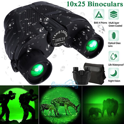 2023 NEW Military Army 10x25 Night Vision Binoculars Goggles HuntingCase