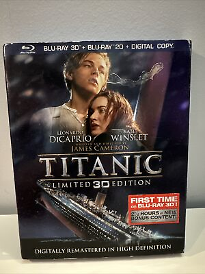 #ad Titanic 3D Blu Ray Set 4 Discs With Cover Sleeve In Very Good Shape .