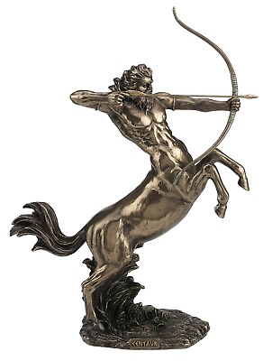 Cold Cast Bronze Rearing Centaur Shooting Bow Greek Mythology Statue
