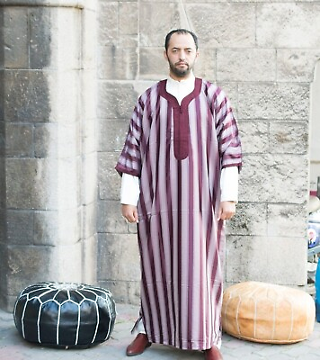 #ad Moroccan gandoura Long Sleeve Kaftan Men Moroccan Kaftan Moroccan Dress Djellaba