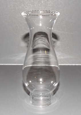#ad 1 1 4quot; FITTER X 4 3 4quot; BEADED TOP MINIATURE CLEAR GLASS OIL LAMP CHIMNEY 66114J