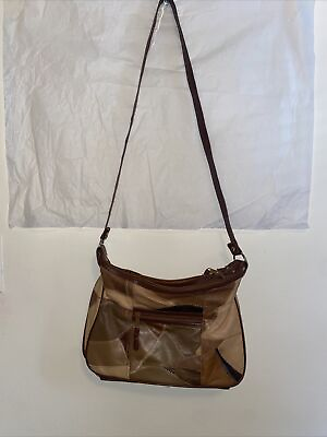 Vintage Leather brown patchwork purse great condition