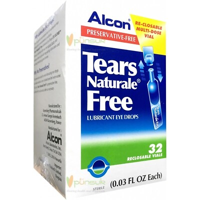 #ad Tears Naturale Free Alcon Lubricant Eye Drops 32 Vials EXP. 2025