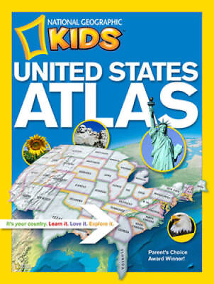 #ad National Geographic Kids United States Atlas Paperback ACCEPTABLE