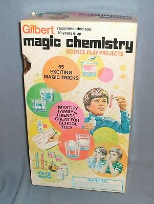 1971 Vintage GILBERT Magic Chemistry Set Science Play Projects No. 32200