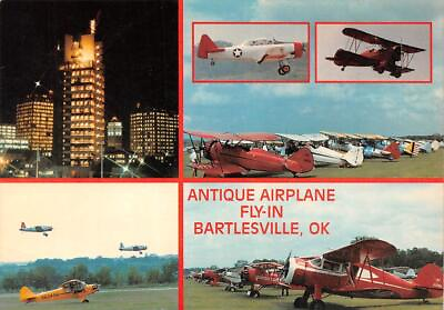 #ad Bartlesville OK Oklahoma ANTIQUE AIRPLANE FLY IN Vintage Air Show 4X6 Postcard