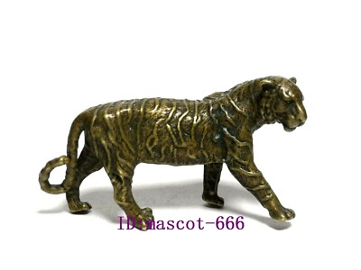 Chinese bronze handmade cast tiger tea pet collect statue netsuke good stand