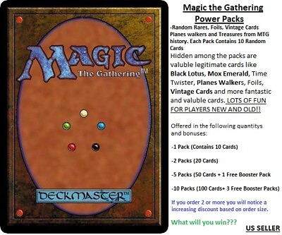 #ad Magic the Gathering TCG All Rares Mythic Foil Rare 10 card POWER PACKS