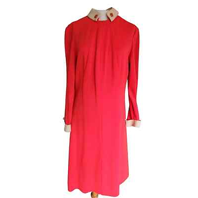 #ad #ad Vintage 70s Red Shift Long Sleeve Dress Size Medium