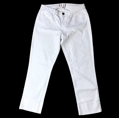 #ad ELLE White Denim Cropped Jeans Size 6