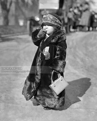 #ad Fashionable Midget Smoking Cigarette 1924 Vintage Photo Print Coolidge 1925