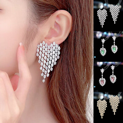 #ad #ad Charm Crystal Zircon Drop Dangle Earrings for Women Statement Jewelry Accessory