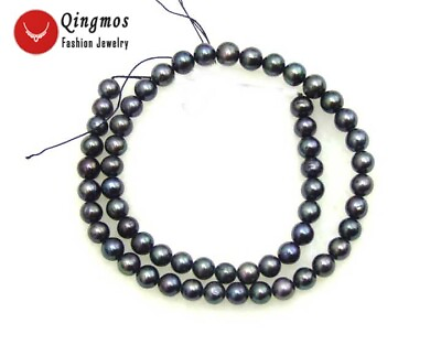 #ad 6 7mm Natural Black Freshwater Pearl Loose Beads for Jewelry Making DIY 14quot;