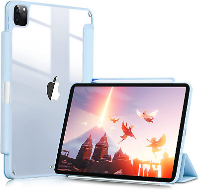 iPad Air 4th Generation Case 2022 10.9 Inch with Pencil Holder Sky Blue