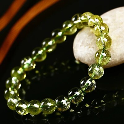 Handmade Natural Peridot Balance Bracelet Round 8MM Beads Healing Reiki Gift
