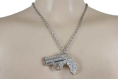 #ad Women Urban Fashion Hood Jewelry Western Necklace Gun Pistol Charm Bling Pendant