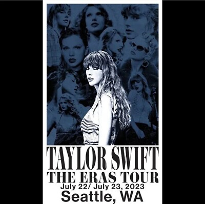 #ad Official Taylor Swift Eras Tour Poster Seattle With Merch Confetti 💜