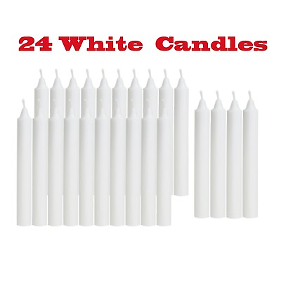 24 pcs Bulk White Christmas Tree Candles for Chime Pyramid 4 inch x 1 2 inch