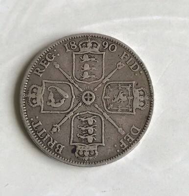 #ad 1890 1 Florin 2 Shillings Victoria Silver 925 11.31 g ⌀ 29.5 mm KM# 762