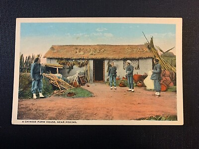 #ad China Antique Postcard quot;A Chinese Farm House Near Pekingquot; Unique amp; Rare