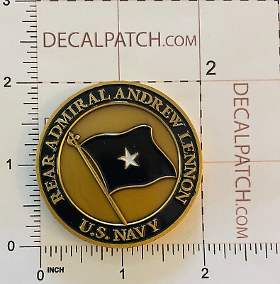 #ad USN Rear Admiral Andrew Lennon Commander Submarines Nato Challenge Coin Used P3