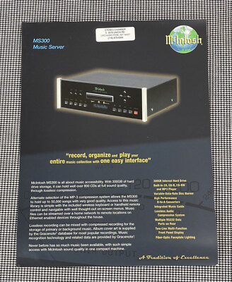 MCINTOSH MS300 MUSIC SERVER ORIGINAL ADVERTISEMENT amp; INFO PAGE J0707