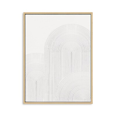 #ad Contemporary White Textured Wall Art: 3D Retro Plaster Geometric Abstract Pai...