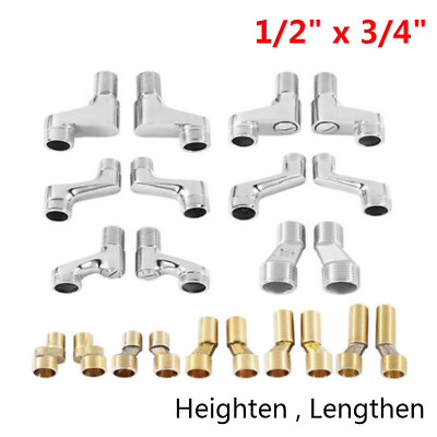#ad 2Pcs Male Thread Eccentric Shower Pipe Faucet Reducer Reducing Dog Leg Fittings
