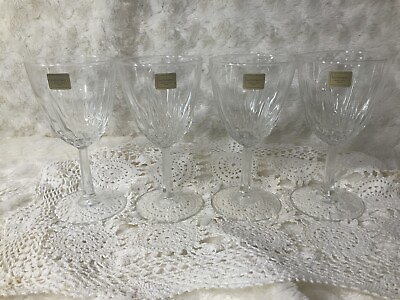 Set of 4 Luminarc Verrerie D#x27;Arques Crystal Claret Wine Glasses Diamanté 5 3 4quot;