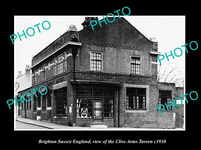 #ad OLD 8x6 HISTORIC PHOTO BRIGHTON SUSSEX ENGLAND THE CLIVE ARMS TAVERN c1930