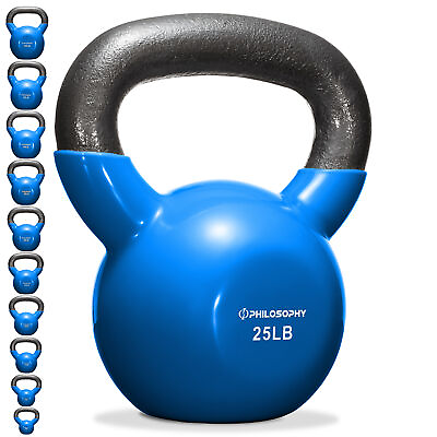 Vinyl Coated Cast Iron Kettlebell 5 lbs to 50 Pound Weights