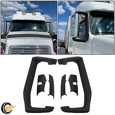 #ad For Volvo VNL Truck 2004 2020 Left Right Side Pair Black Mirror Arm Cover