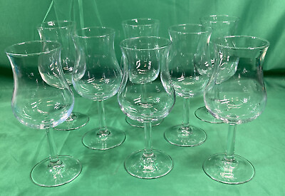 Luminarc France Wine Glasses Clear Rounded Stemmed Set of 7