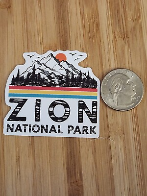 #ad ZION NATIONAL PARK STICKER UTAH Camping Hiking Zion Park Water Bottle Decal