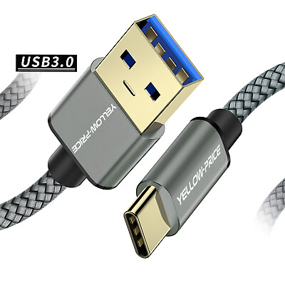 Fast Charger For Samsung Galaxy S20 Braided Metal Type C USB C Data Sync Cable