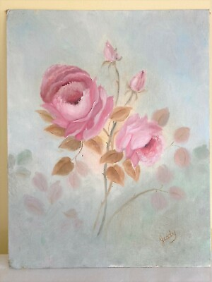 #ad Watercolor Painting of Pink Roses 14quot; x 11quot;