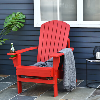 Outsunny Wood Adirondack Chair Wooden Outdoor amp; Patio Seating
