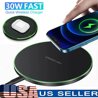 #ad #ad 30W Wireless Fast Charger Charging Pad Mat for Samsung iPhone Android Cell Phone