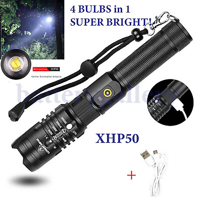 #ad #ad Rechargeable 250000 High Lumens LED Flashlight Super Bright Tactical Zoom