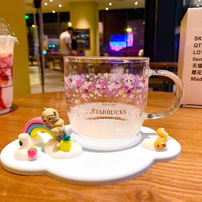 #ad #ad HOT Starbucks Sakura Pink Color Glass W Purple Stir Rod CoffeeMug Korea Cup US