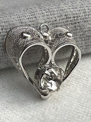 #ad Sterling 925 Silver Vintage Southwestern Heart Pendant Charm Espo Flex 2.2grams